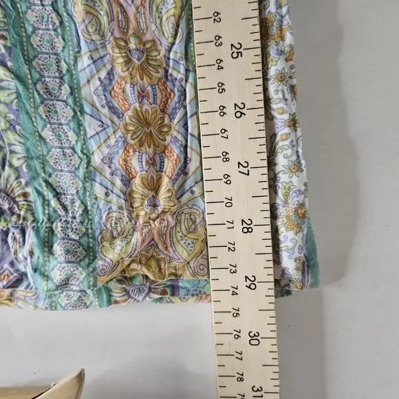 Victoria Secret Lounge Pants Womens Size XS Paisley Print Elastic Waist Wide - Picture 4 of 6